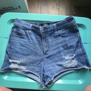 Hollister Blue Jean Shorts Distressed Style